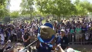 Puig Wears Giant Bobblehead - Crowd Goes Crazy 3-8-15