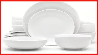 Euro Ceramica Essential Collection Porcelain Dinnerware and Serveware, 16 Piece Set, Service for 4