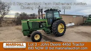 February 24th, 2026 - Kennicutt Farm Retirement Auction - 1987 John Deere 4450 Tractor