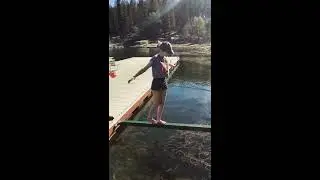 GIRL FALLS OFF BEAM!!