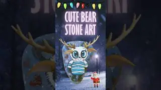 Cute Bear 🐻 Stone Painting 🖌️ #stoneart #stonepainting