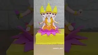 Brahma ji idol making 🙏 Diy Brahma idol making clay art 💖#shorts #clayart #brahmay #clayart