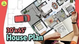 30&times;45 House Plan, 3BHK with Car Parking, Patio & Open Wash Area, 30*45 House Design, #indianstyle