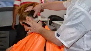 Girl´s haircut and nape shave