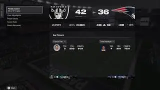 Madden 26 league game vs pats
