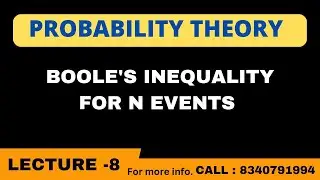 Probability theory L-8 , Boole's inequality for n events complete proof