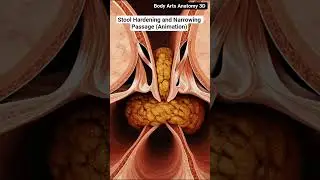 Illustration Of Stool Hardening and Narrowing Passage | Gut Health | Body Arts Anatomy 3D