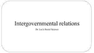 Intergovernmental relations
