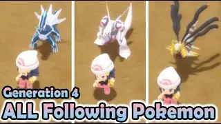 Pokemon Brilliant Diamond & Shining Pearl - ALL Following Pokemon Animations (Generation 4)