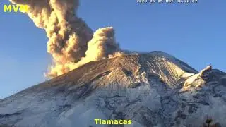 Popocat&eacute;petl, ma&ntilde;ana de explosiones y ondas expansivas hoy 15 de mayo del 2023. Con AUDIO!!!