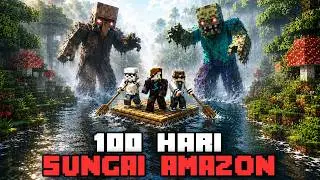 100 Days of Minecraft RAFT Hardcore - AMAZON RIVER [MOVING RAFT]