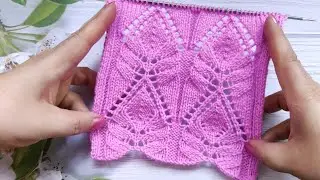 Lace Leaf Stitch | Ajour-Blattmuster stricken | Punto Foglie Traforate| Point de Feuilles Ajour&eacute;es