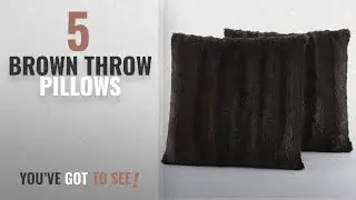 Top 10 Brown Throw Pillows [2018]: Set of 2 Decorative Throw Pillows - Reversible Faux Fur to