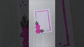 6 easy border/Pink Flower Border Design | Stylish Project Frame/Priyanka Gunwal/assignment #shorts