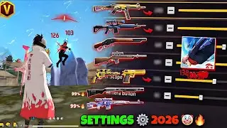 All Gun Headshot Sensitivity Setting After New OB52 Update | Free Fire Max Auto Headshot Sensitivity