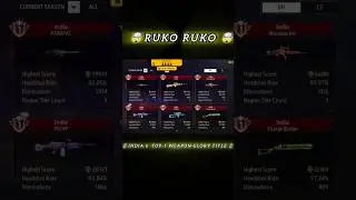 INDIA 6 TOP-1  WEAPON GLORY TITLE Player 🗿 #freefire #top1player #weaponglory #title #top1 #shorts