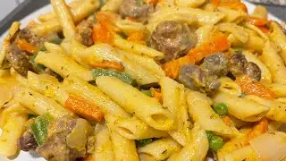 Рецепт сливочных макарон / Как приготовить макароны с овощами