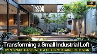 Transforming a Small Industrial Loft into an Open Space Oasis with a Dry Inner Garden