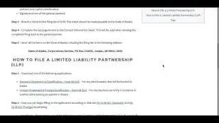 How to Start a Partnership (LP/LLP) in Alaska | Division of Corporations