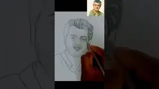Thala Ajith Kumar pencil sketch