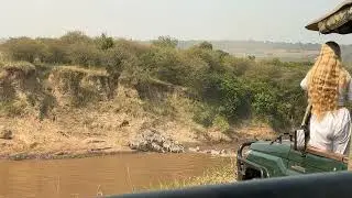 Watching the wildebeast migration in Africa