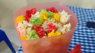 Rengginang warna-warni + air gula. manis & renyah....🤩🤩🤩
