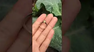 Natural peridot silver ring