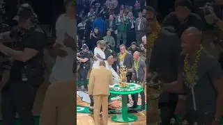 Eddie Palladino presents Boston Celtics Legends to 2024 NBA Champions at TD Garden in Boston. (4K)