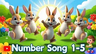 5 Little Bunnies 🎶| Phonics number Song | Learn numbers 1 -5 For Kids | nursery rhymes | kids songs