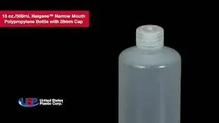 16 oz. Nalgene&trade; Narrow Mouth Polypropylene Bottle with 28mm Cap | U.S. Plastic Corporation&reg;