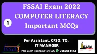 Computer Literacy For FSSAI Exam 2021 | In Hindi & English