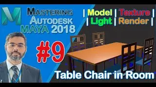 Autodesk Maya Polygon Modeling Table Chair Room with Texture | Autodesk Maya Full Course L#9