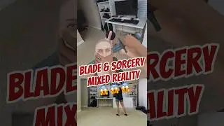 Wife playing Blade and Sorcery Mixed Reality on Quest 3! #vr #mixedreality #quest3 #bladeandsorcery