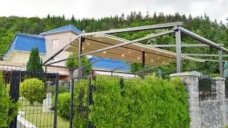 Timelapse deschidere acoperis retractabil pentru terase: pergola retractabilă Sun Leader