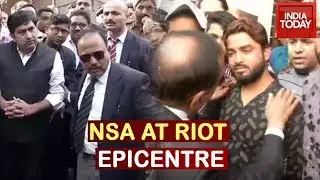 NSA Ajit Doval At Violence Affected Areas; Speaks To Locals At North East Delhi