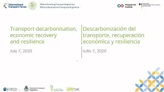 Transport Decarbonisation: Economic Recovery and Resilience Webinar