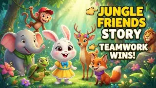 The Jungle Friends Story | Teamwork Wins 🐾 | Kids Moral Story