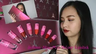 Jeffree Star Mini Velour Liquid Lipstick Bundle in Red and Pink || Lip Swatches