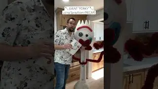 Giant Sprayfoam &ldquo;Forky&rdquo; Recap! Sub for more creations! #sprayfoam #disney #pixar #diy #toystory