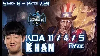 LZ Khan RYZE vs VLADIMIR  Top - Patch 7.24 KR Ranked