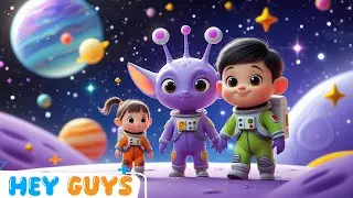 Rocket Adventure 🚀  Learn Space Words with Fun Kids Song 🎶 Hey Guys