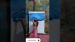 how to paint mountain and sea, #art #viralvideo #painting