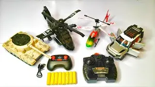 Unboxing 1:22 Scale RC Defender Car and RC Helicopter and Swat  Chopper Helicopter, RC Military Tank