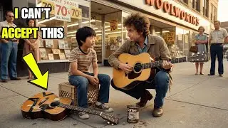 10 Year Old Playing Dylan Song with Broken Guitar&mdash;Dylan Pulled Over and Did THIS