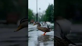 Duck enjoying in the rain #cuteanimals #cute #entertaininganimals #music #shortvideo #shorts