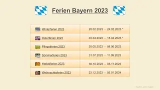 Ferien Bayern 2023