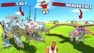 CHOP and SHINCHAN MECHA T-REX vs MECHA DRAGON T-REX in Animal Revolt Battle Simulator Hindi AMAAN