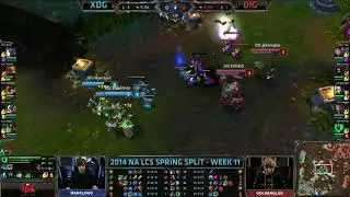 XDG vs Dignitas   2014 NA LCS Spring split S4 W11D2 G1   XDG vs DIG SuperWeek 11 Day 2 full game HD