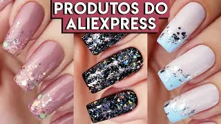 FOLHAS PRATA, PÓ HOLOGRÁFICO, DUOCHROME e GLITTER SOLTO | PRODUTOS para UNHAS do ALIEXPRESS Parte 3