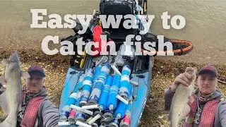 KAYAK Jug/Noodle Fishing For CATFISH! (Easy way to catch fish)